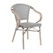 Merrick Lane Mael Stacking Thonet Bistro Style Chair with Arms, Textilene Seat, and Bamboo Finished Metal Frame for Indoor/Outdoor Use